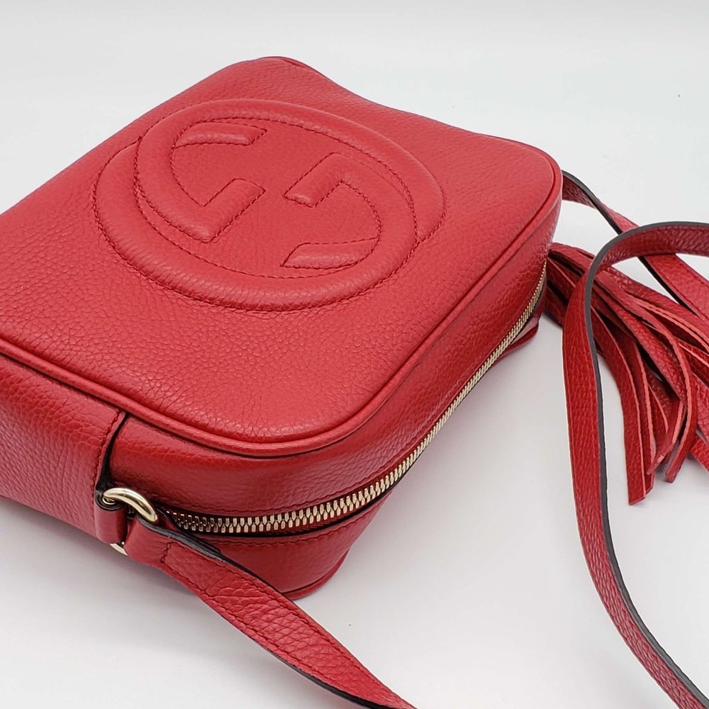 100% Authentic Gucci GG Soho Disco Camera Red Crossbody Bag - Picture 5 of 14